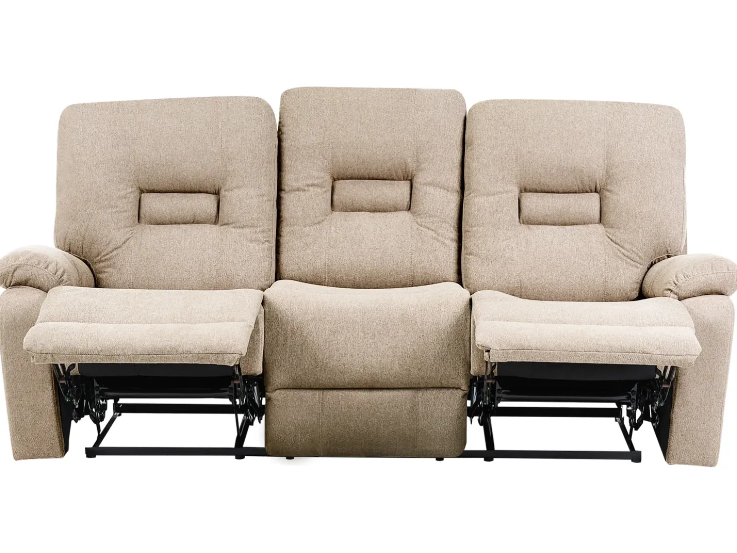Set da salotto con poltrona reclinabile manuale 6 posti BERGEN Tessuto Beige