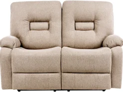 Set da salotto con poltrona reclinabile manuale 6 posti BERGEN Tessuto Beige