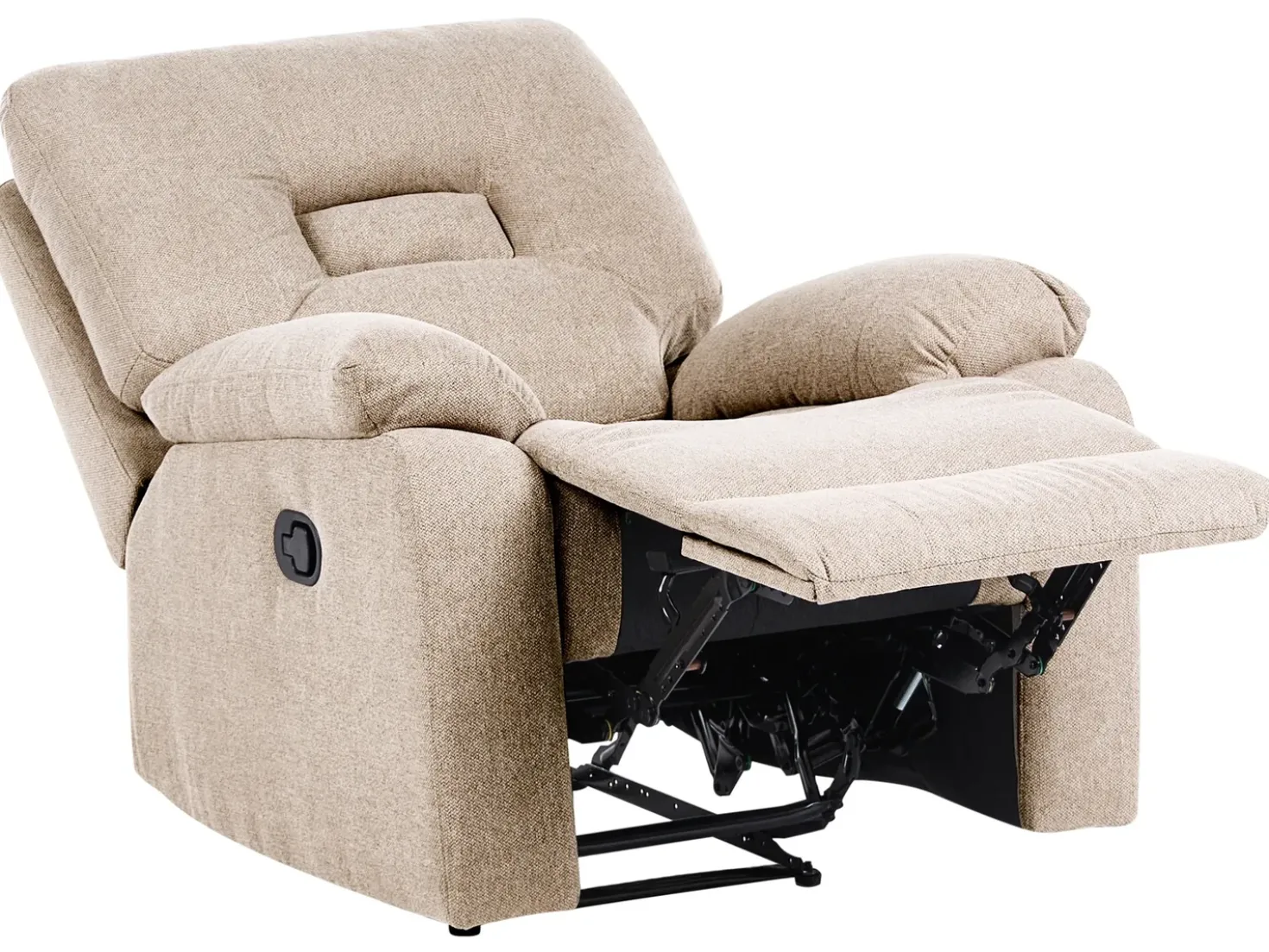 Set da salotto con poltrona reclinabile manuale 6 posti BERGEN Tessuto Beige