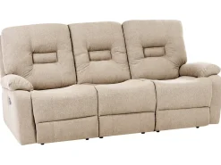 Set da salotto con poltrona reclinabile manuale 6 posti BERGEN Tessuto Beige