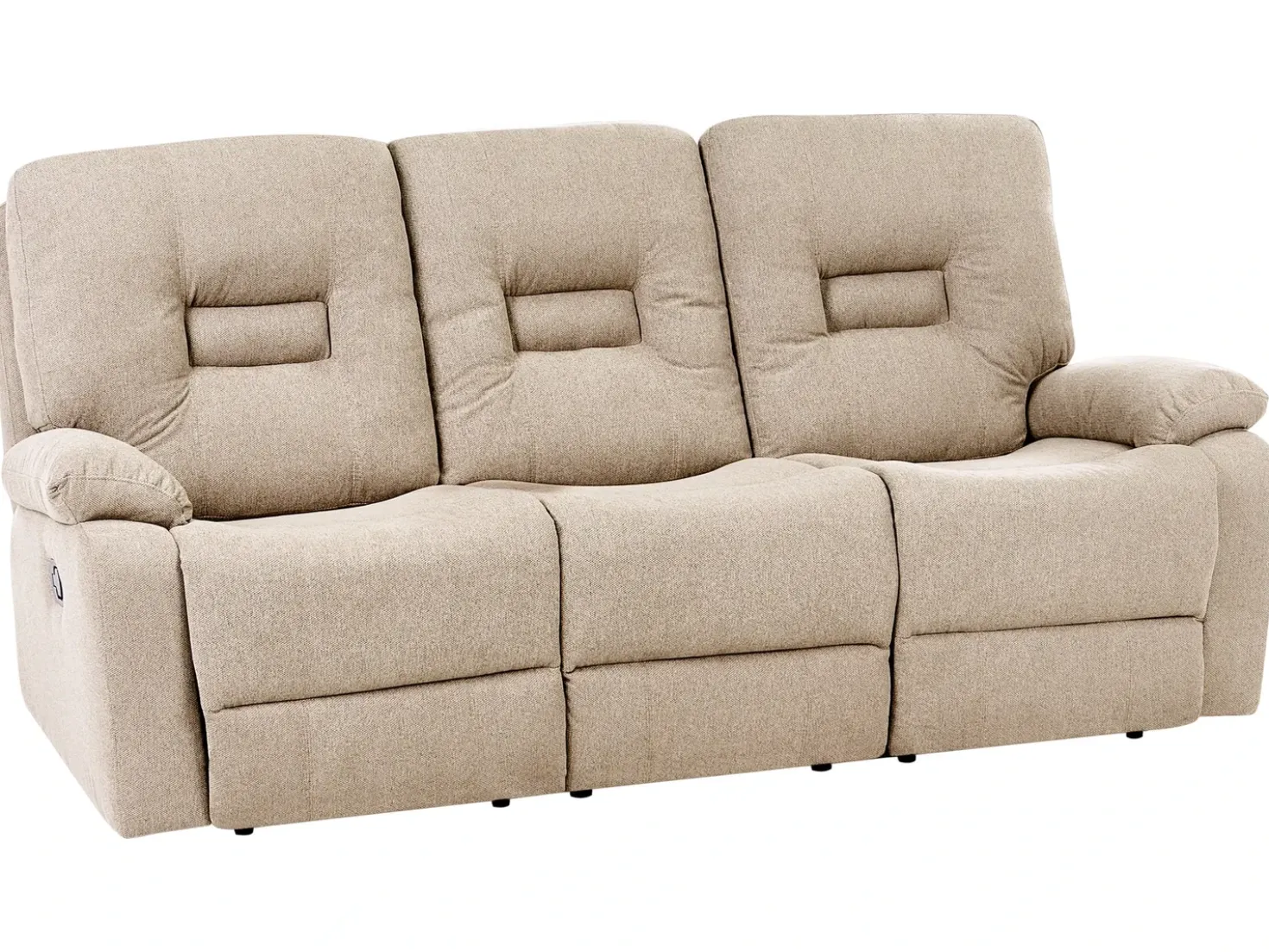 Set da salotto con poltrona reclinabile manuale 6 posti BERGEN Tessuto Beige