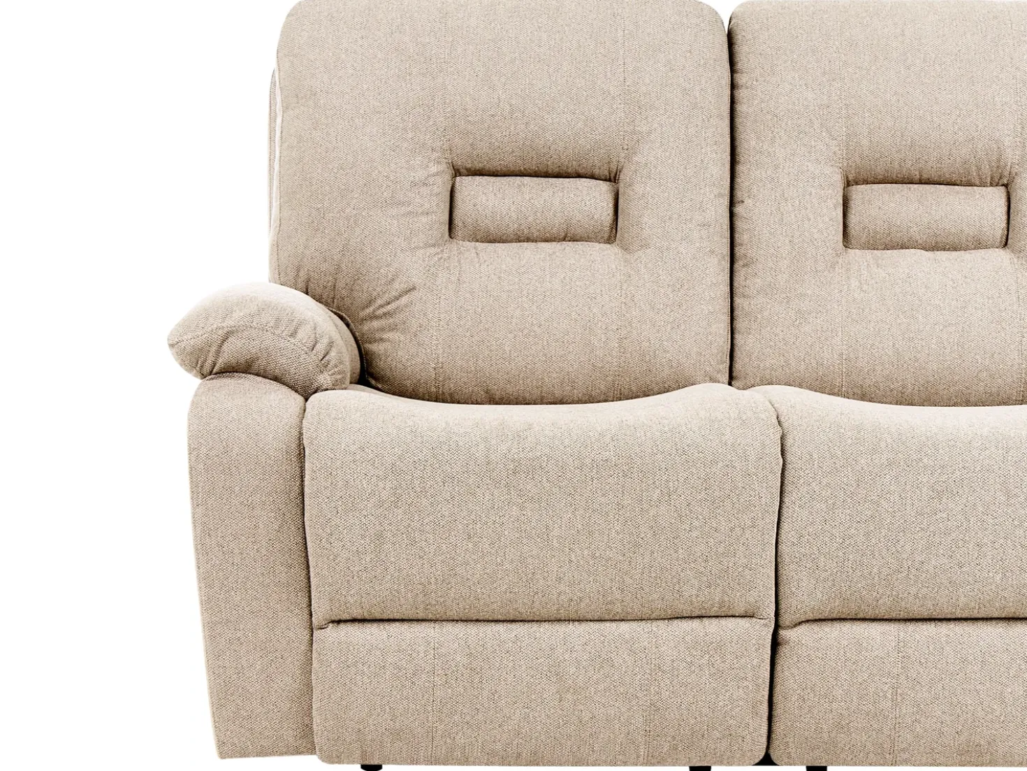 Set da salotto con poltrona reclinabile manuale 6 posti BERGEN Tessuto Beige