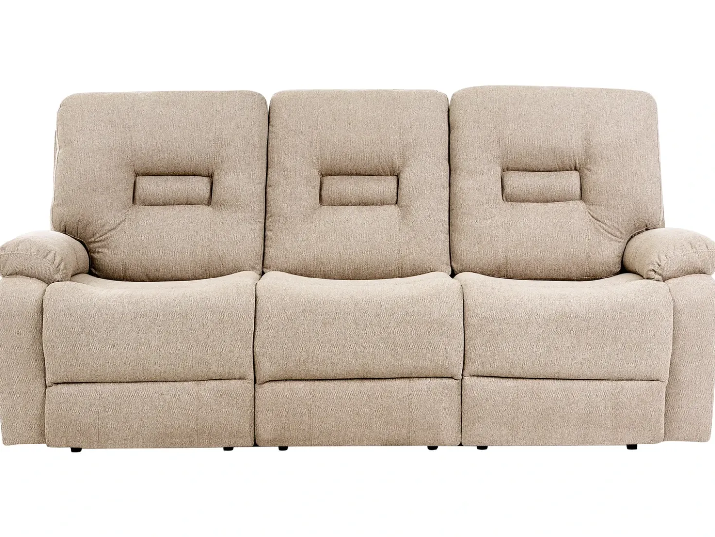 Set da salotto con poltrona reclinabile manuale 6 posti BERGEN Tessuto Beige