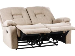 Set da salotto con poltrona reclinabile manuale 6 posti BERGEN Tessuto Beige