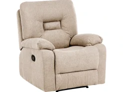 Set da salotto con poltrona reclinabile manuale 6 posti BERGEN Tessuto Beige