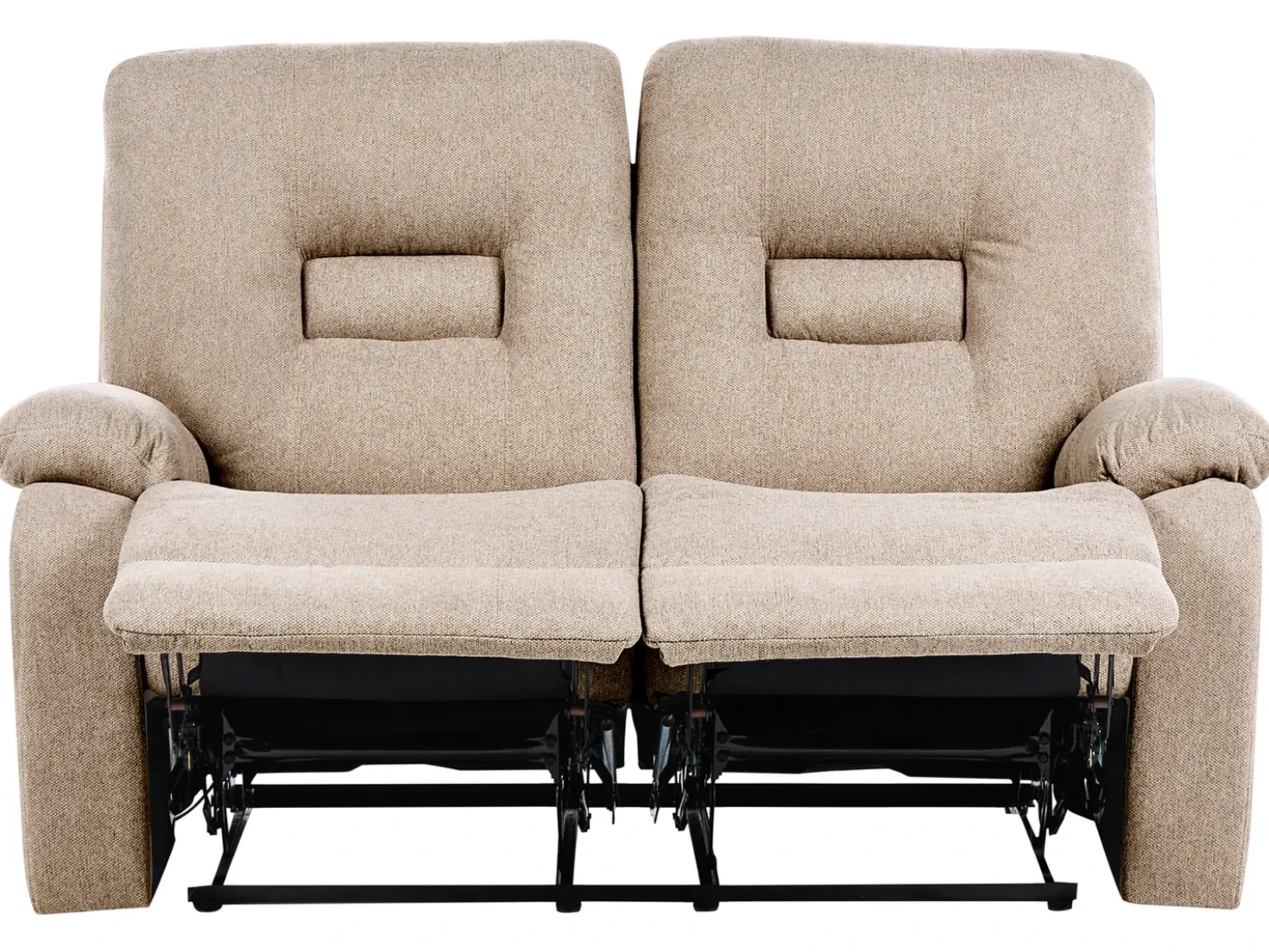 Set da salotto con poltrona reclinabile manuale 6 posti BERGEN Tessuto Beige