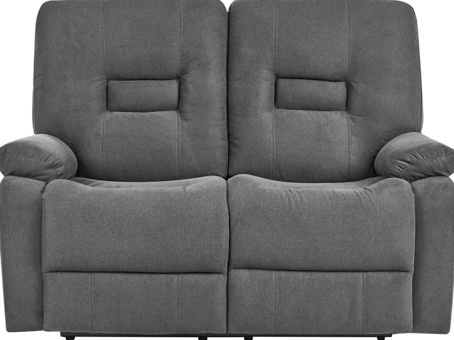 Set da salotto con poltrona reclinabile manuale 4 posti BERGEN Tessuto Grigio grafite