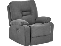 Set da salotto con poltrona reclinabile manuale 4 posti BERGEN Tessuto Grigio grafite