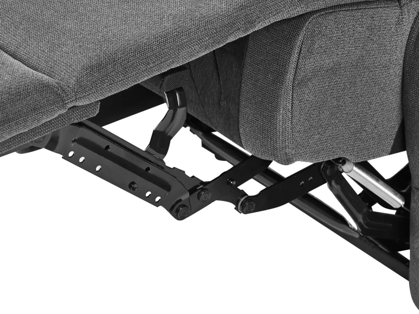 Set da salotto con poltrona reclinabile manuale 4 posti BERGEN Tessuto Grigio grafite