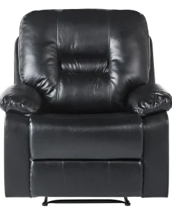 Set da salotto con poltrona reclinabile manuale 6 posti BERGEN Pelle sintetica Nero