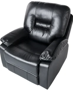 Set da salotto con poltrona reclinabile manuale 6 posti BERGEN Pelle sintetica Nero