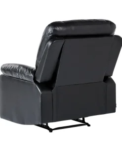 Set da salotto con poltrona reclinabile manuale 6 posti BERGEN Pelle sintetica Nero