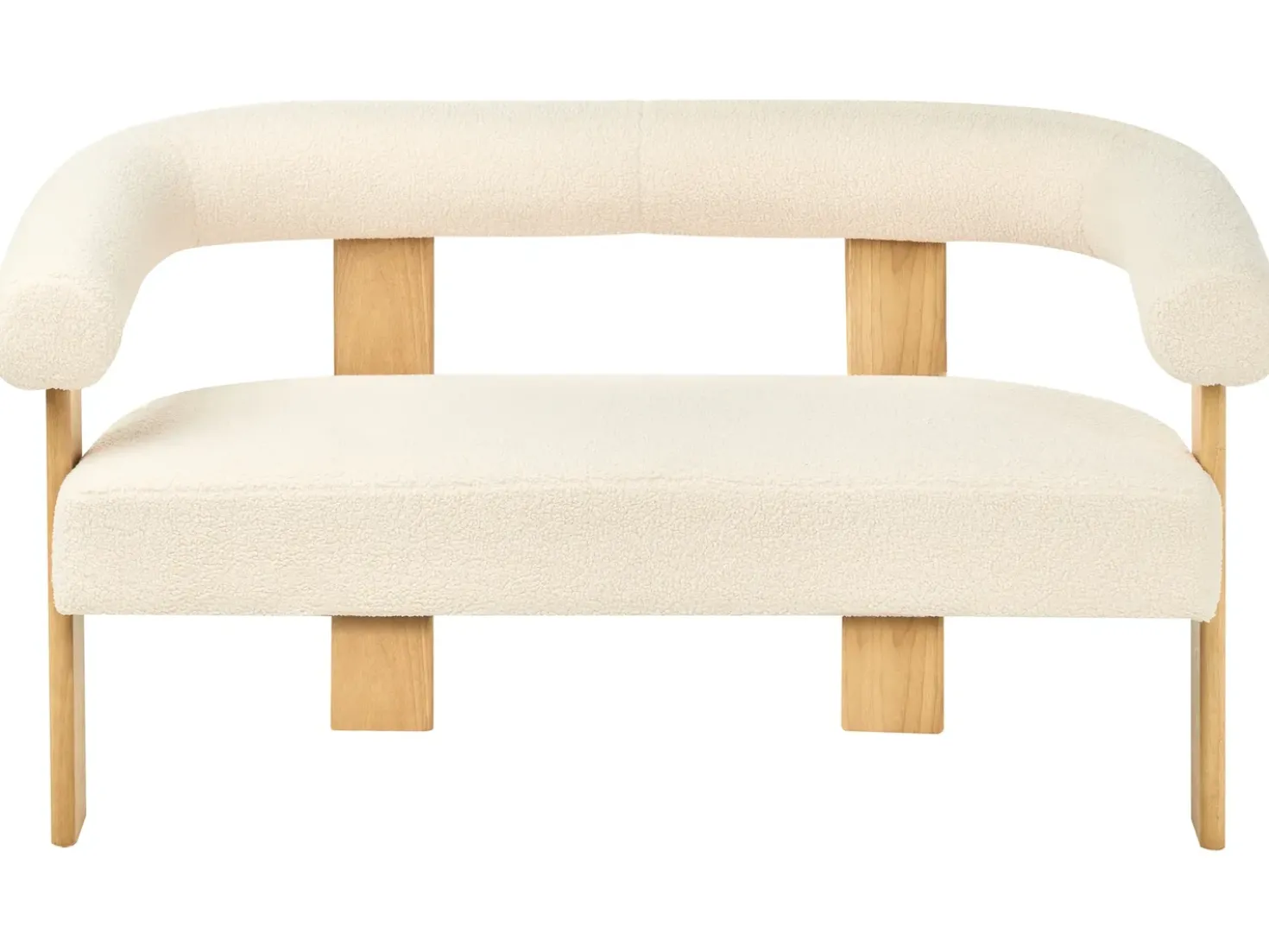 Set da salotto ILBRO Bouclé Bianco sporco/Marrone chiaro