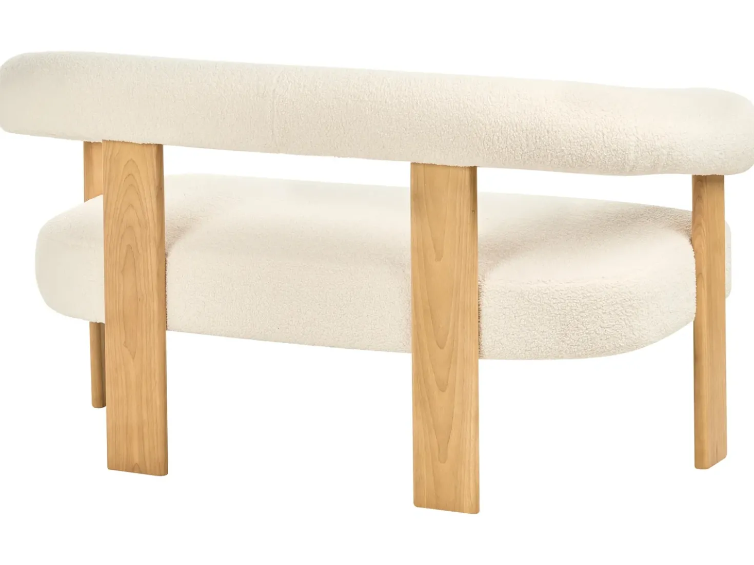 Set da salotto ILBRO Bouclé Bianco sporco/Marrone chiaro