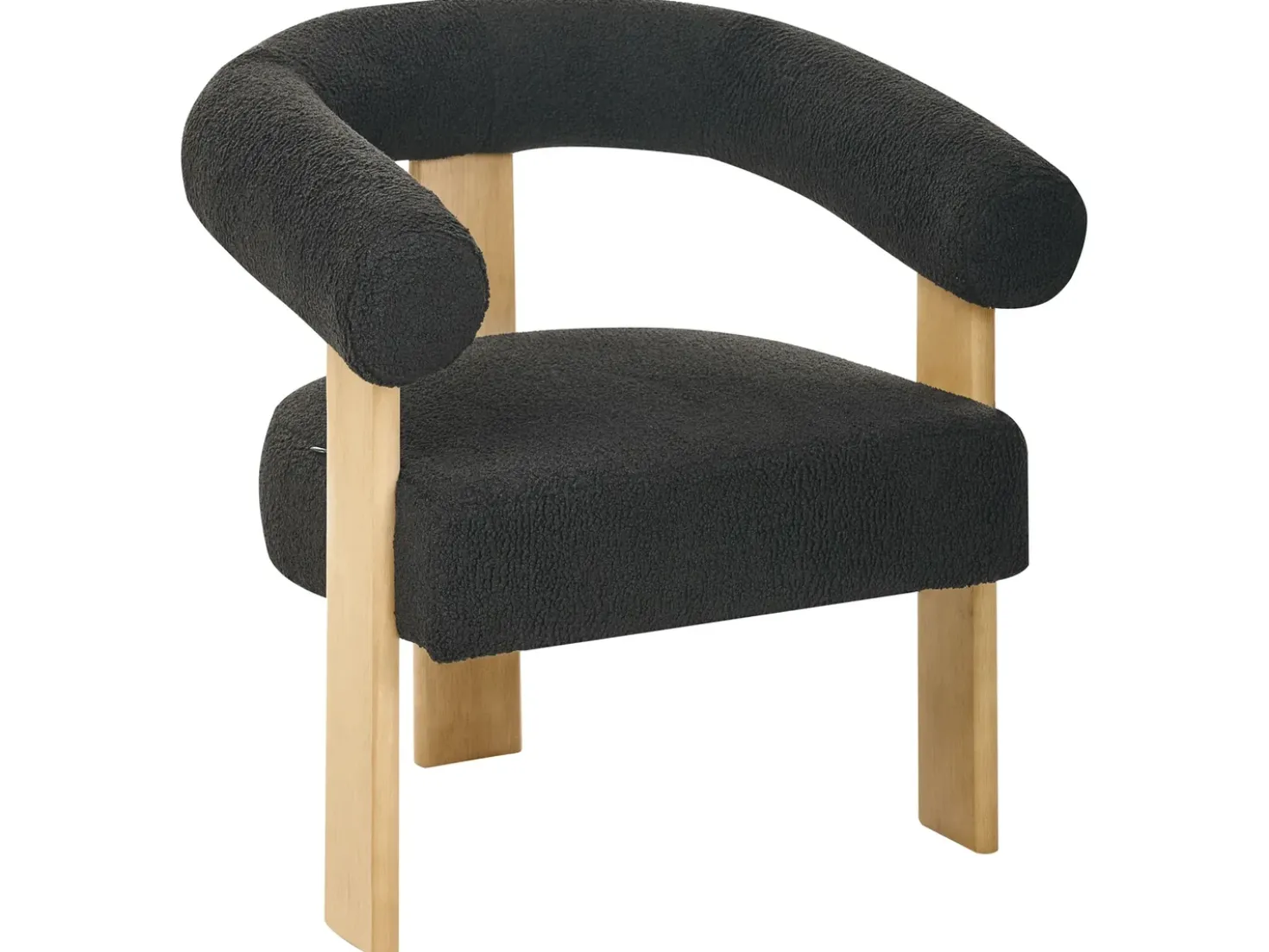 Set da salotto ILBRO Bouclé Nero/Marrone chiaro