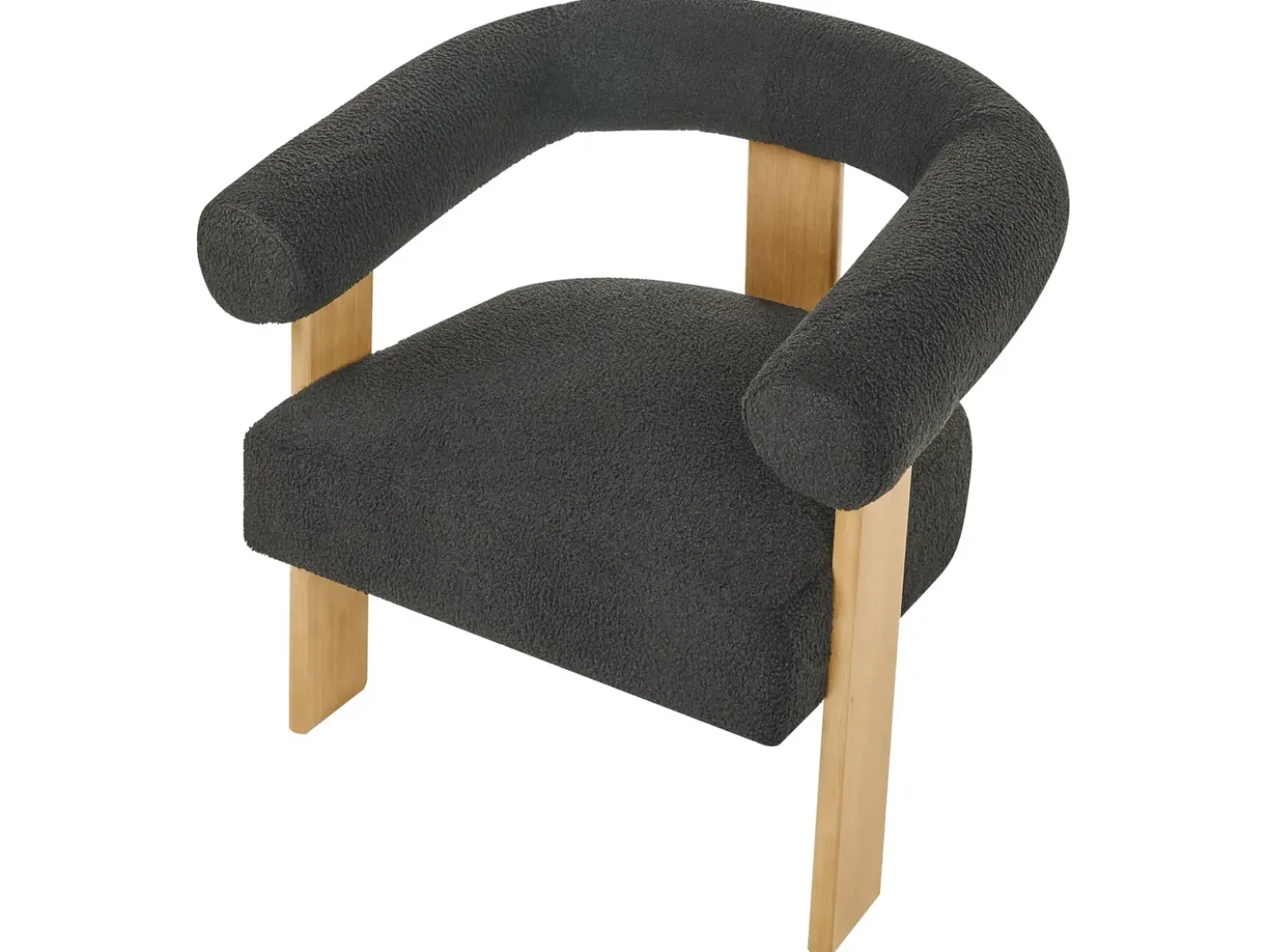 Set da salotto ILBRO Bouclé Nero/Marrone chiaro