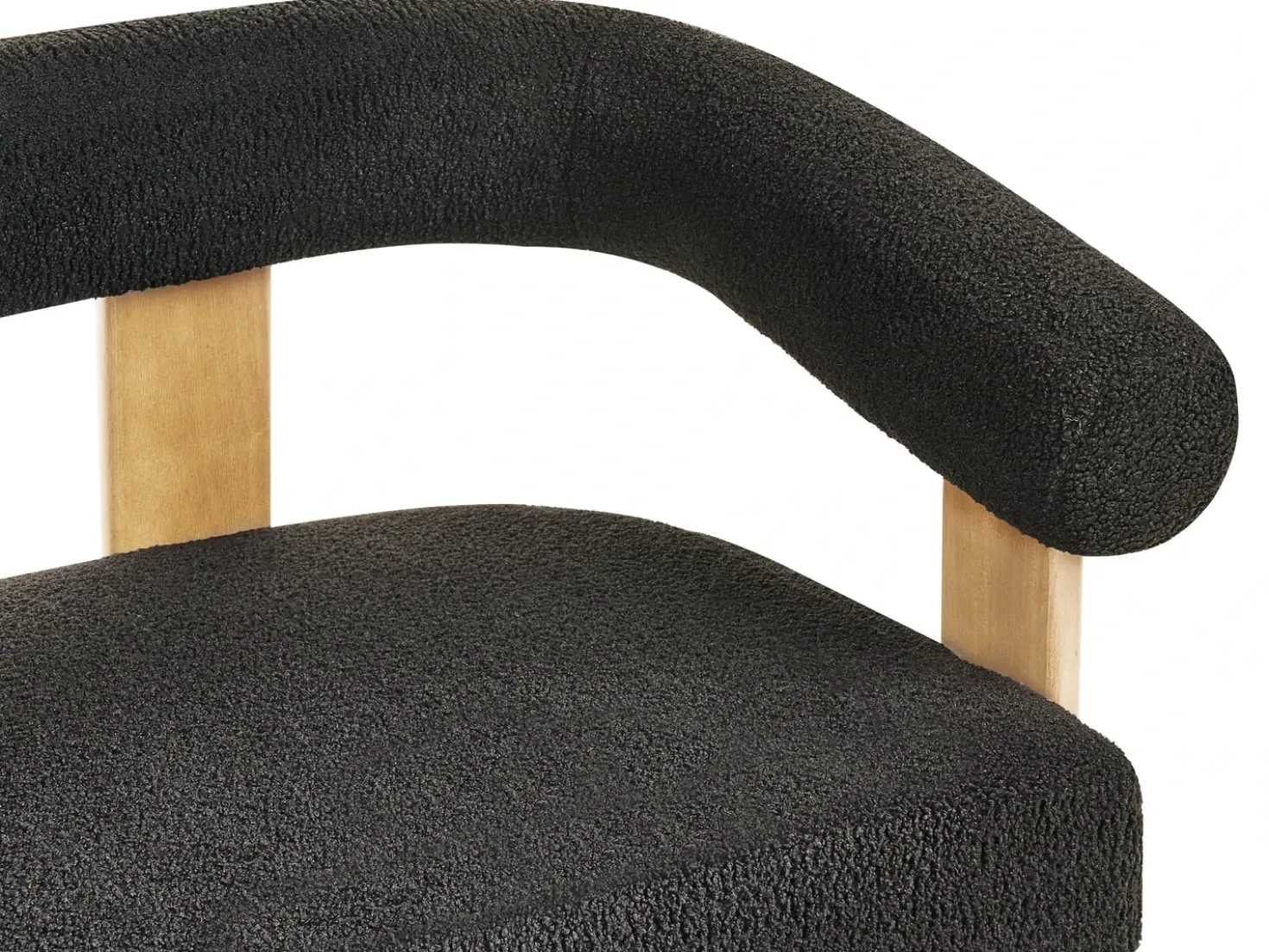 Set da salotto ILBRO Bouclé Nero/Marrone chiaro