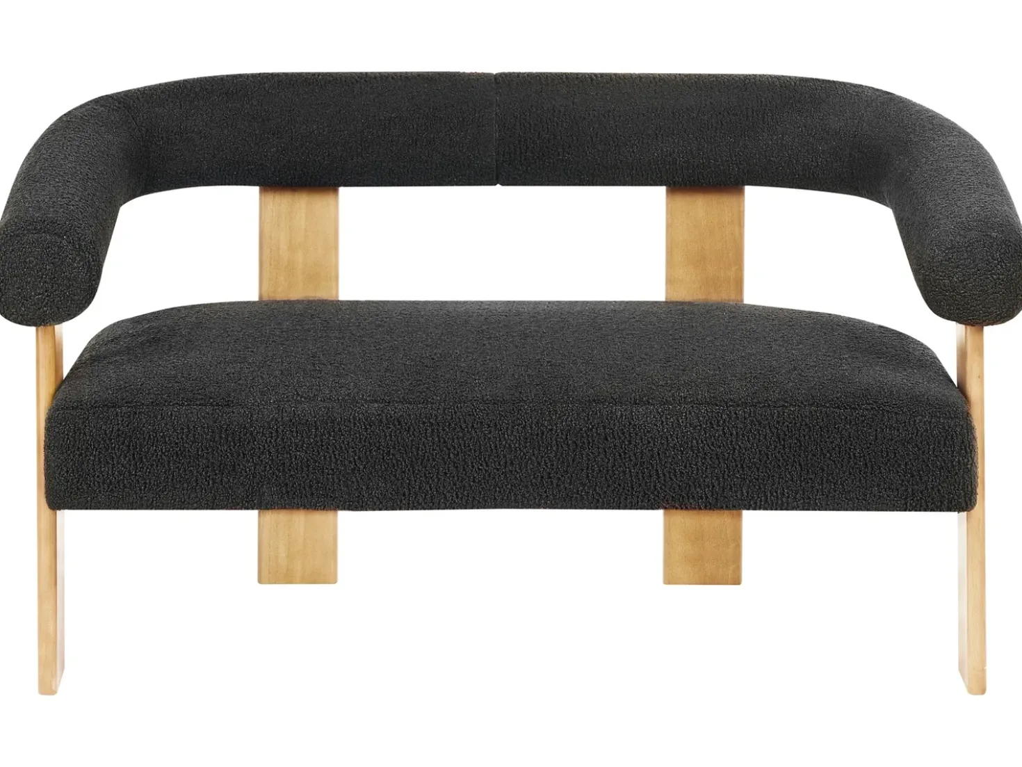 Set da salotto ILBRO Bouclé Nero/Marrone chiaro