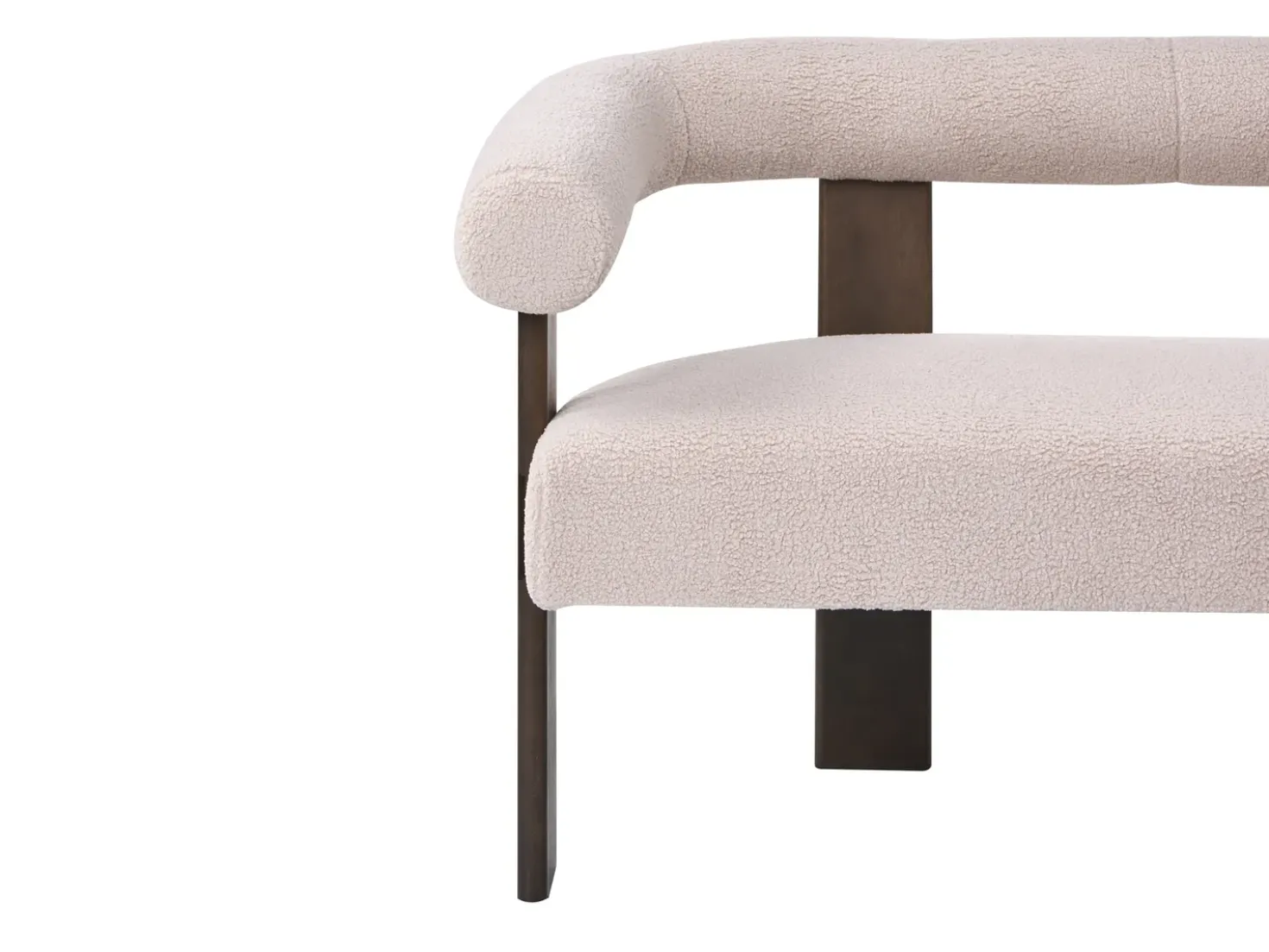 Set da salotto ILBRO Bouclé Marrone scuro/Beige