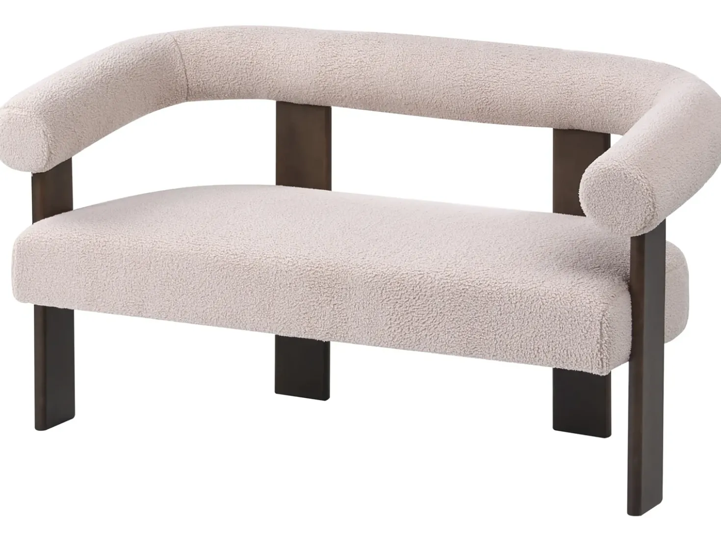 Set da salotto ILBRO Bouclé Marrone scuro/Beige