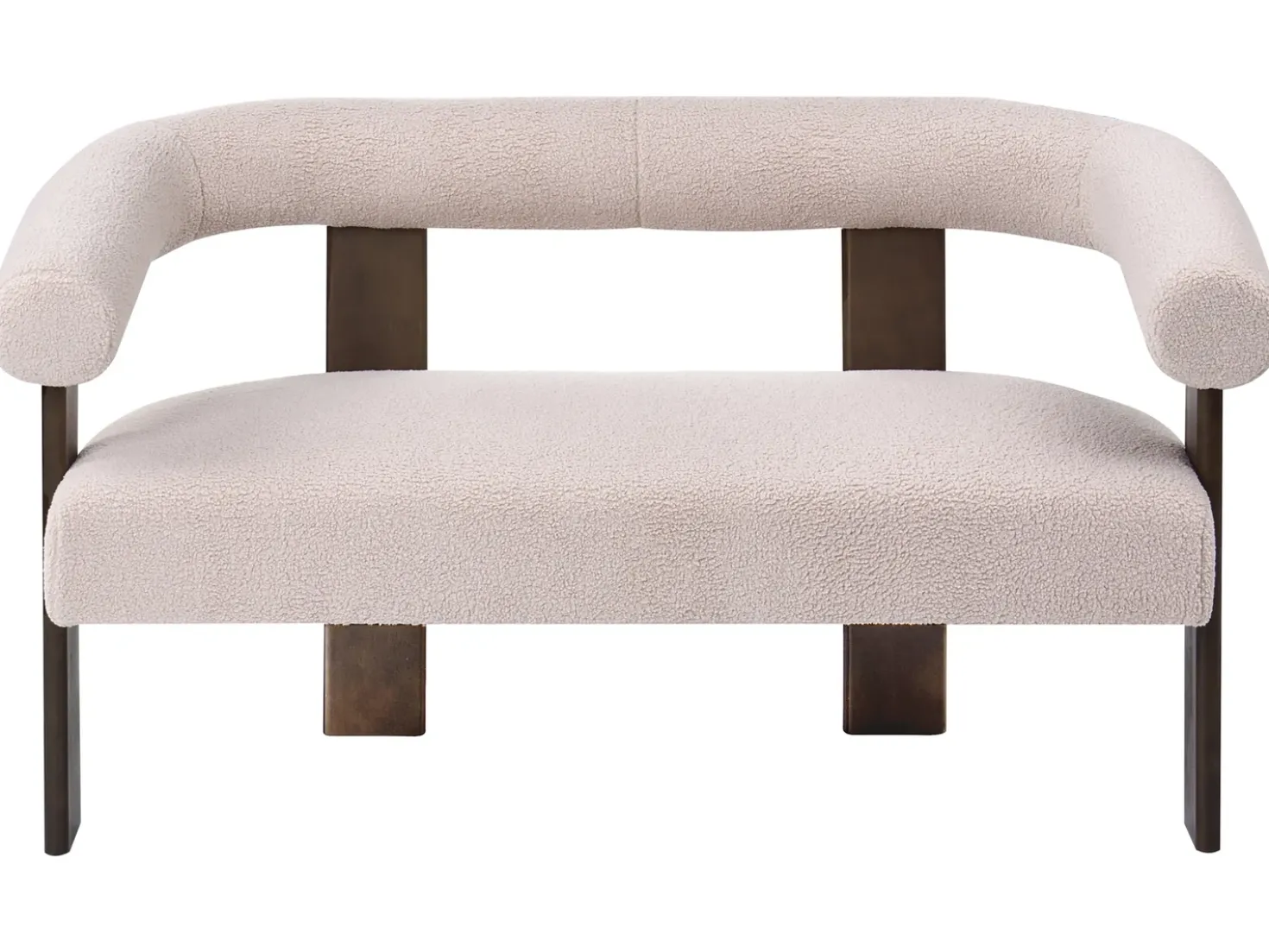 Set da salotto ILBRO Bouclé Marrone scuro/Beige