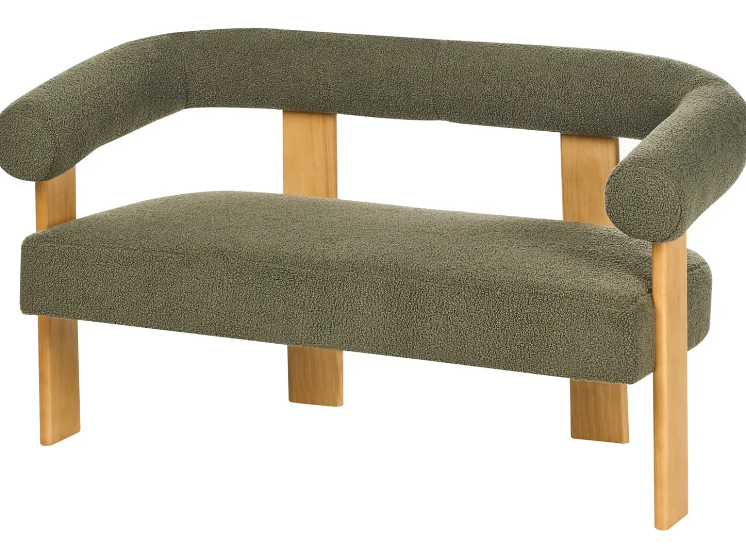 Set da salotto ILBRO Bouclé Verde/Marrone chiaro