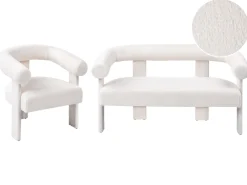 Set da salotto ILBRO Bouclé Bianco sporco
