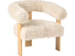 Set da salotto ILBRO Finta pelliccia Bianco sporco/Marrone chiaro