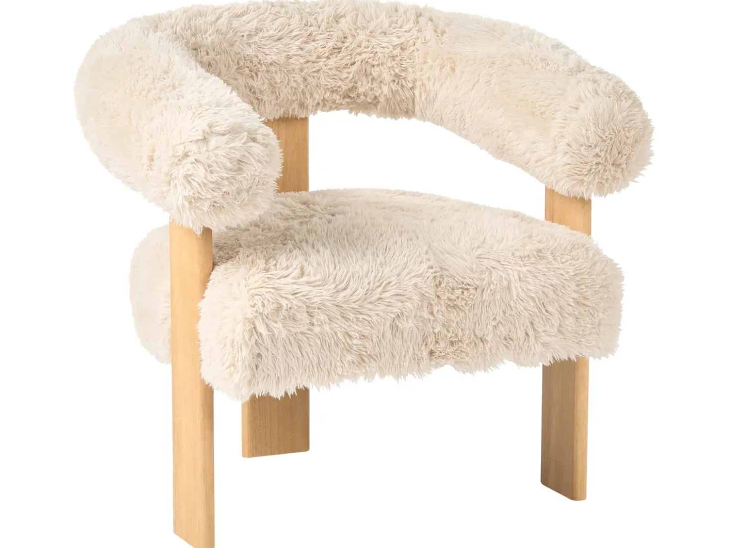Set da salotto ILBRO Finta pelliccia Bianco sporco/Marrone chiaro