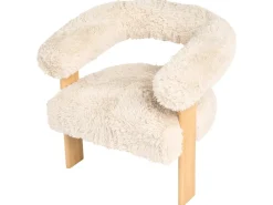 Set da salotto ILBRO Finta pelliccia Bianco sporco/Marrone chiaro
