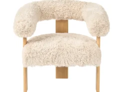 Set da salotto ILBRO Finta pelliccia Bianco sporco/Marrone chiaro