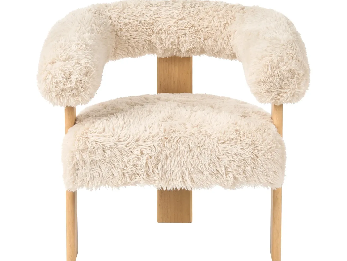 Set da salotto ILBRO Finta pelliccia Bianco sporco/Marrone chiaro