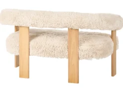 Set da salotto ILBRO Finta pelliccia Bianco sporco/Marrone chiaro