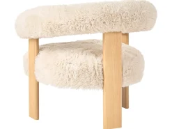 Set da salotto ILBRO Finta pelliccia Bianco sporco/Marrone chiaro