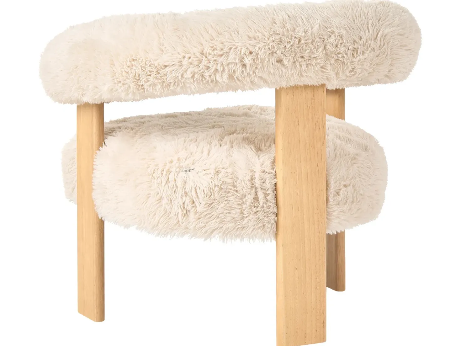 Set da salotto ILBRO Finta pelliccia Bianco sporco/Marrone chiaro