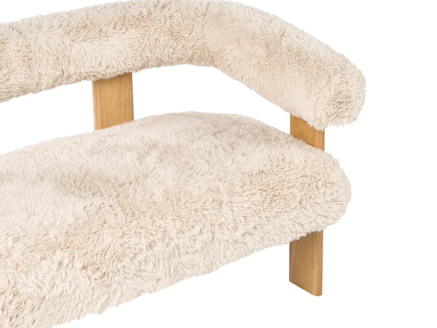 Set da salotto ILBRO Finta pelliccia Bianco sporco/Marrone chiaro
