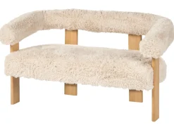 Set da salotto ILBRO Finta pelliccia Bianco sporco/Marrone chiaro