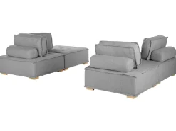 Set da salotto modulare 4 posti TIBRO Tessuto Grigio