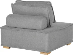 Set da salotto modulare 4 posti TIBRO Tessuto Grigio