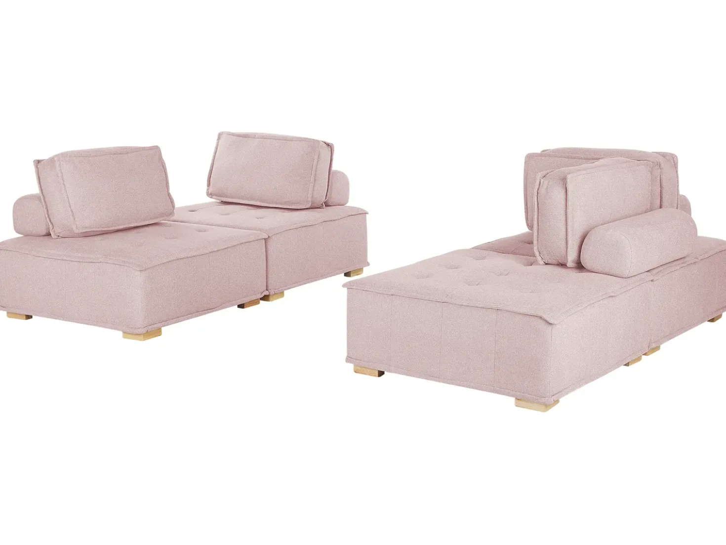 Set da salotto modulare 4 posti TIBRO Tessuto Rosa