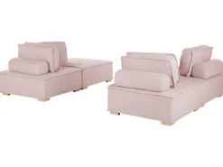Set da salotto modulare 4 posti TIBRO Tessuto Rosa