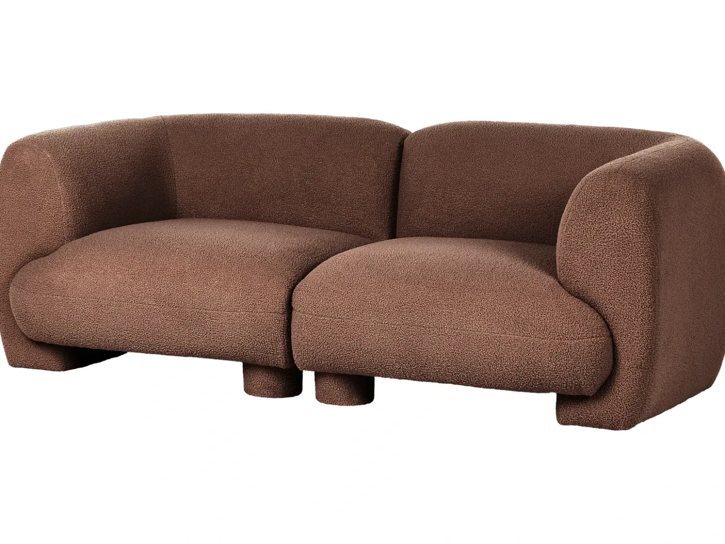 Set da salotto modulare 4 posti MJALBI Bouclé Marrone