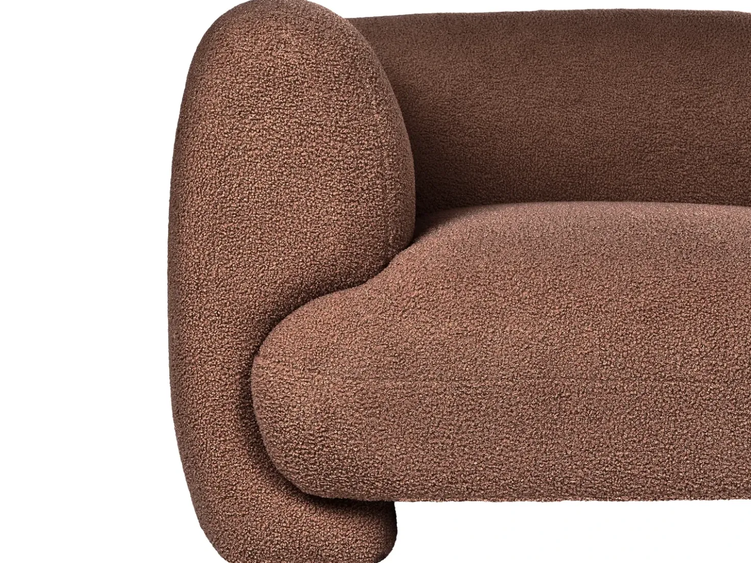 Set da salotto modulare 4 posti MJALBI Bouclé Marrone