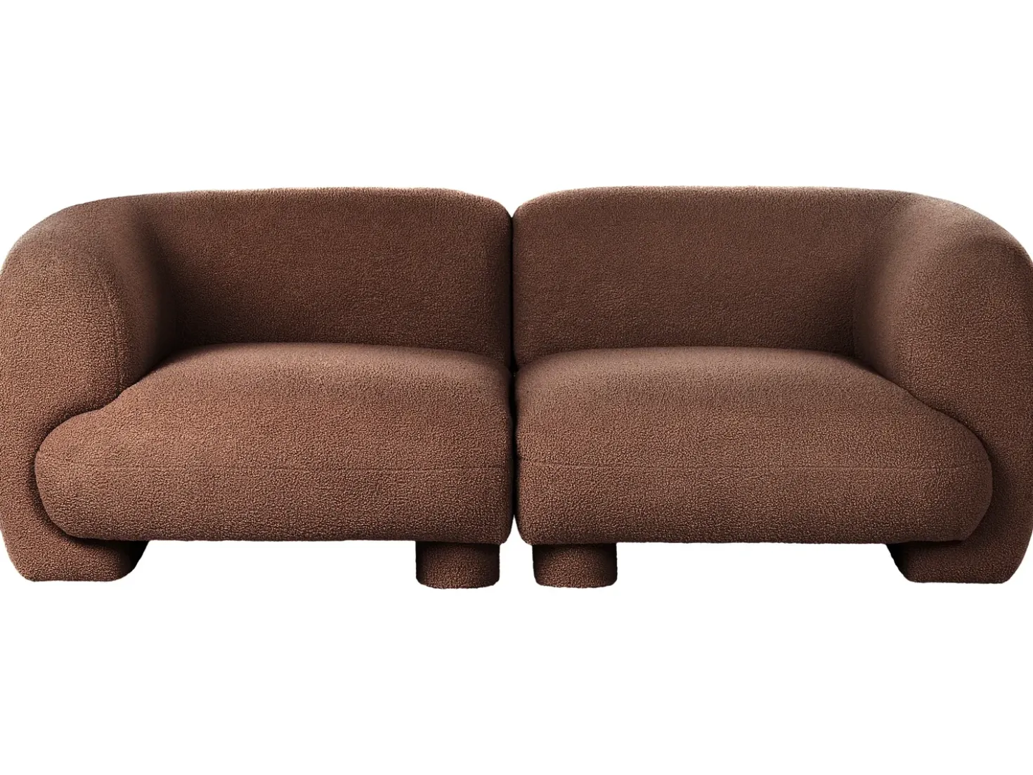 Set da salotto modulare 4 posti MJALBI Bouclé Marrone