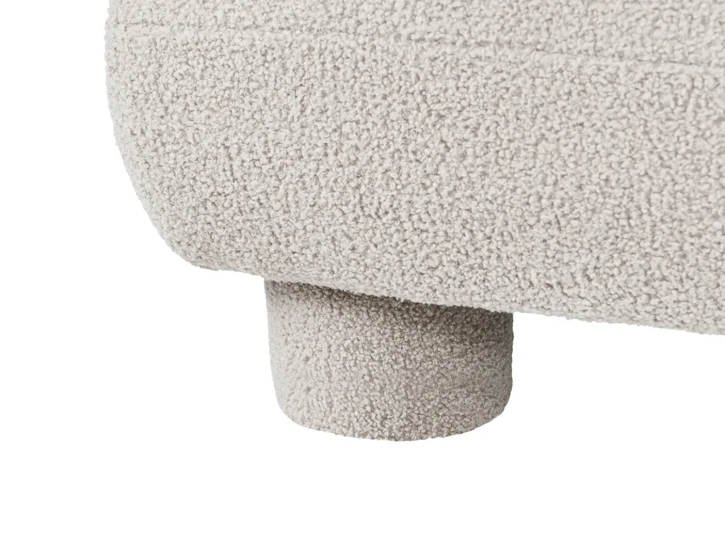 Set da salotto modulare 4 posti MJALBI Bouclé Bianco sporco con ottomana