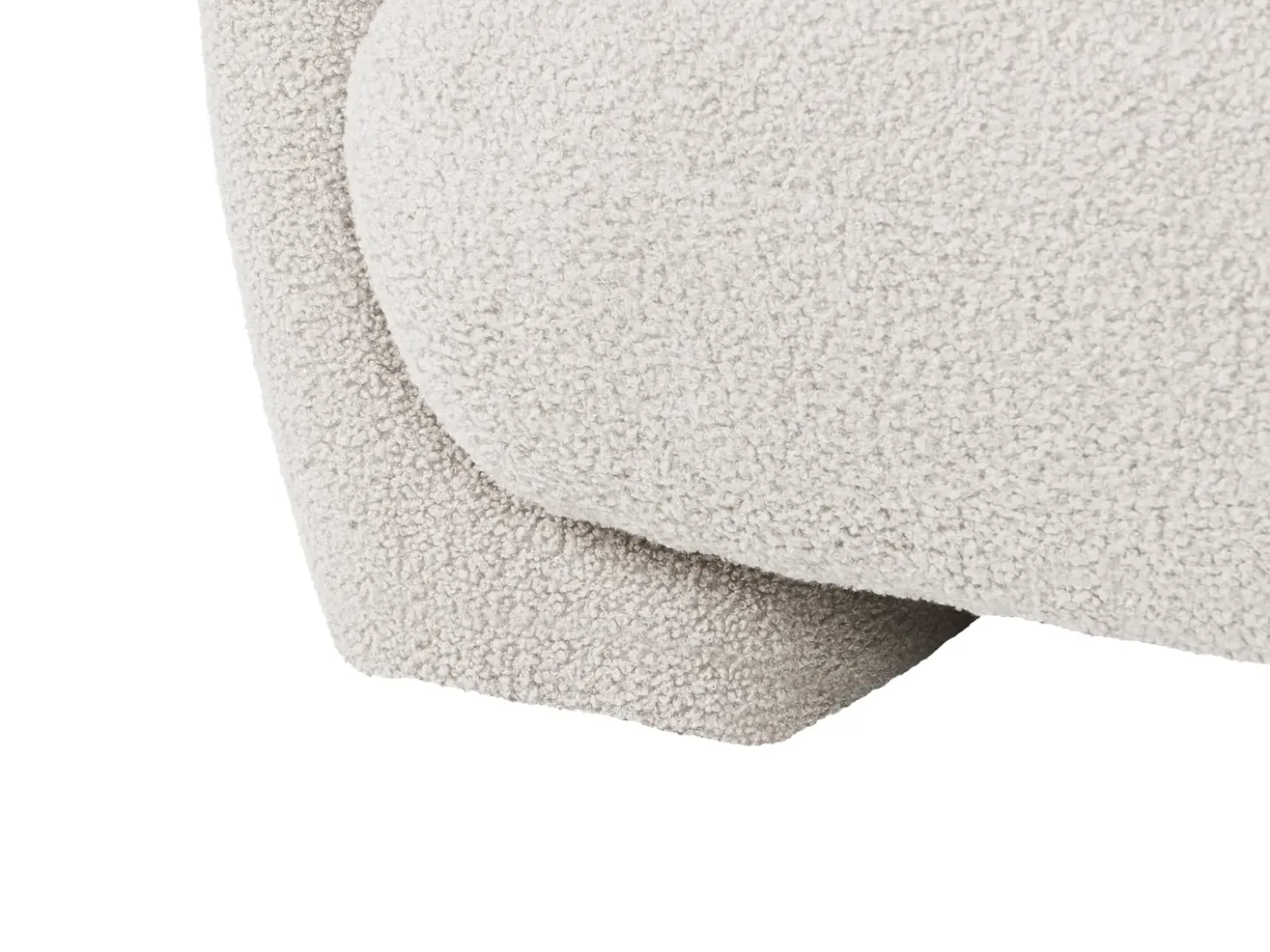 Set da salotto modulare 4 posti MJALBI Bouclé Bianco sporco con ottomana