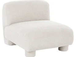 Set da salotto modulare 4 posti MJALBI Bouclé Bianco sporco con ottomana