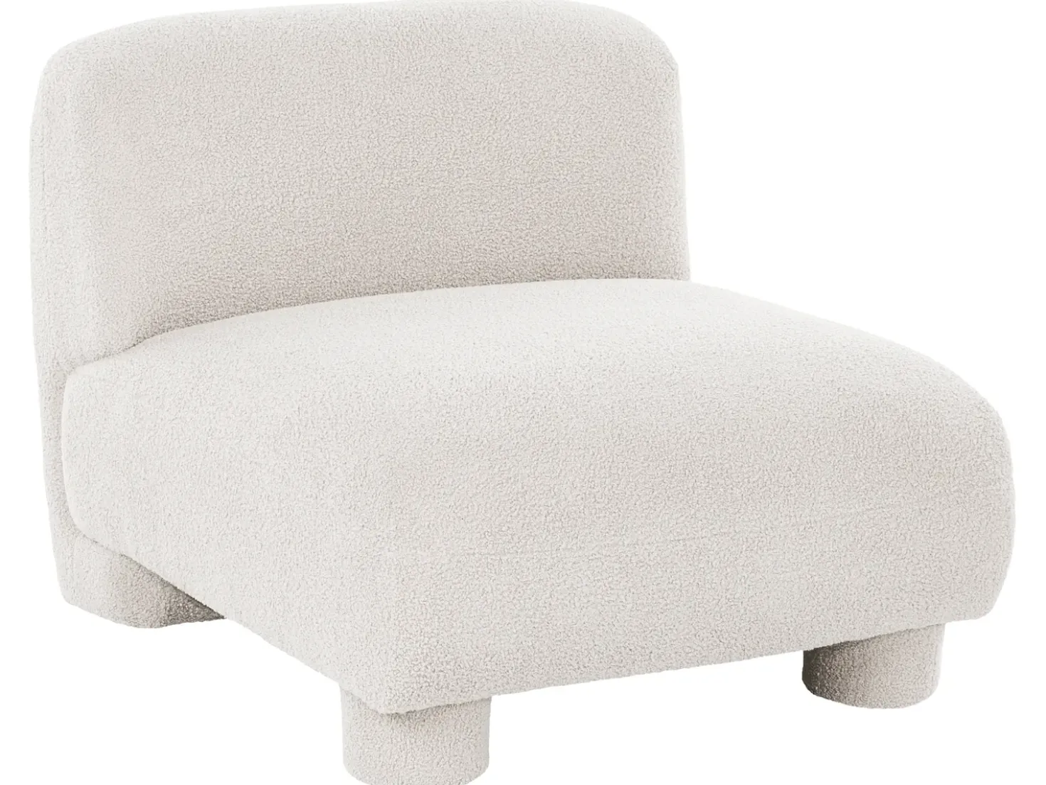 Set da salotto modulare 4 posti MJALBI Bouclé Bianco sporco con ottomana