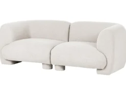 Set da salotto modulare 4 posti MJALBI Bouclé Bianco sporco con ottomana