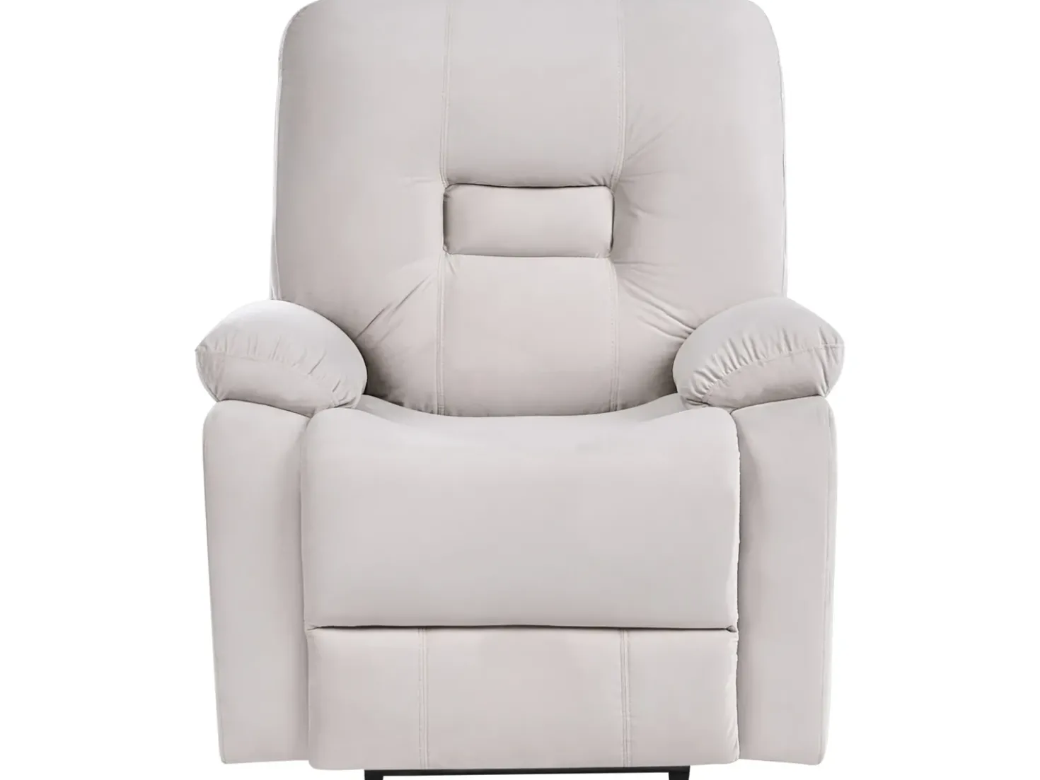 Set da salotto reclinabile elettrico 6 posti BERGEN Velluto Beige chiaro con porta USB